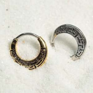 16G Tribal Clicker Hoop Septum Ring Surgical Steel Nose Ring Septum Piercing Cartilage Gold Silver Daith Hoop Helix Hoop Hinged S21-1