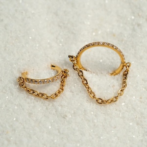 16G Dangle Chain Clicker Hoop Septum Ring Titanium Nose Ring Septum Piercing Cartilage Gold Silver Daith Hoop Helix Hoop Hinged S23-8