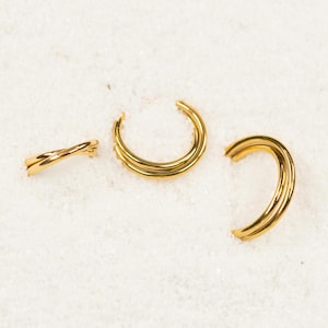 16G Overlapping Double Clicker Hoop Septum Ring Titanium Nose Ring Septum Piercing Cartilage Gold Silver Daith Hoop Helix Hoop Hinged S30-18