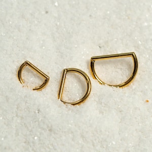 Aro de titanio con forma de D de 16 g para tabique nasal, piercing para tabique nasal, cartílago, aro Daith dorado y plateado, aro helicoidal con bisagras S23-28