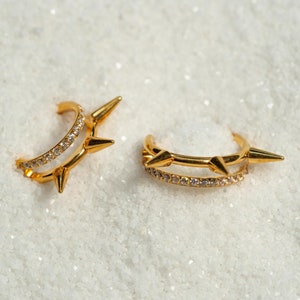16G Paved Double Clicker Spikes Hoop Conch Earring Septum Ring Titanium Nose Ring Septum Piercing Cartilage Gold Silver Helix Hinged S29-22