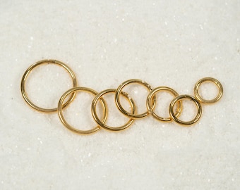 20G 18G 16G Gold Clicker Hoop Nose Ring Titanium Seamless Hinged Segment Cartilage Hoop Septum Piercing Cartilage Hoop Helix Conch