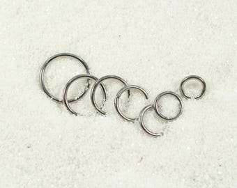 Aro de nariz con clicker de plata de 20G, 18G y 16G, de titanio, sin costuras, con segmento articulado, para cartílago, piercing para tabique, aro para cartílago, hélice, caracola
