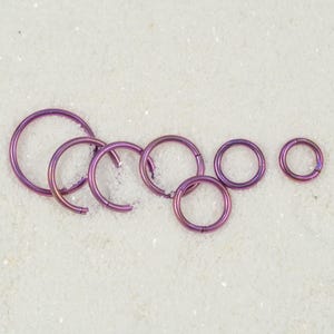 20G 18G 16G Purple Clicker Hoop Nose Ring Titanium Seamless Hinged Segment Cartilage Hoop Septum Piercing Cartilage Hoop Helix Conch