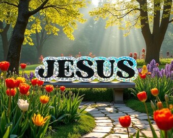 Jesus Glitter Sticker