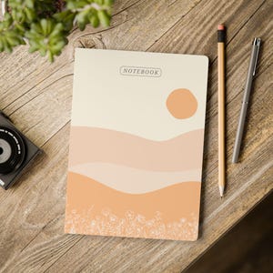 Notatnik Sunset Composition, Miękka okładka Dziennik z nadrukami wewnątrz, Dziennik pisarski, Pamiętnik, Notatnik dla pisarzy, Notatnik szkolny