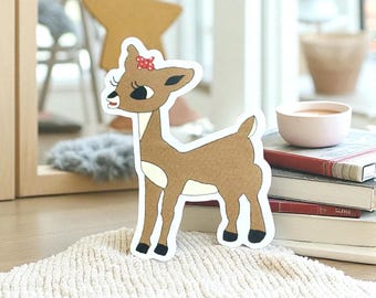 Christmas Reindeer Doe sticker