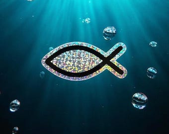 Jesus Fish Glitter Sticker