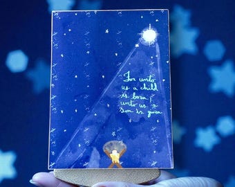 Nativity Sticker: “For unto us a child is born, unto us a son is given”