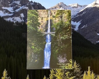 Small Postcard Series Stickers: Multnomah Falls, Oregon