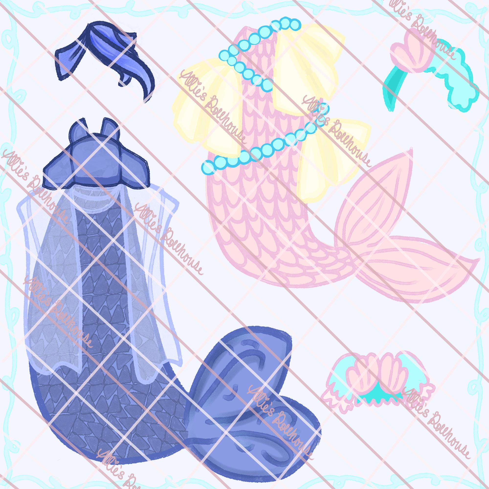 Merkitty Paper Doll - Cat Paper Doll - Mermaid Paper Doll - Homeschool ...