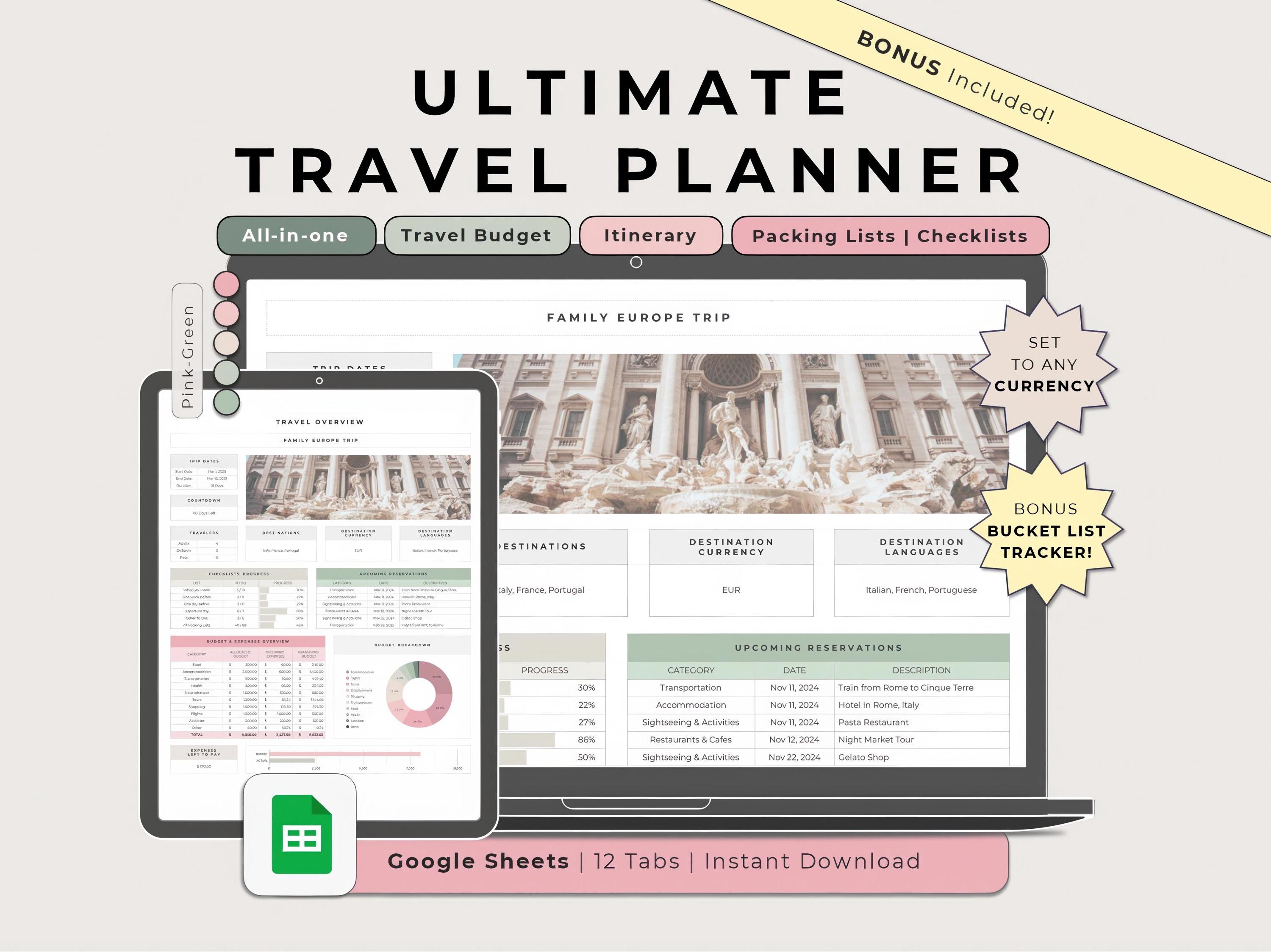 Free Travel Budget Planner