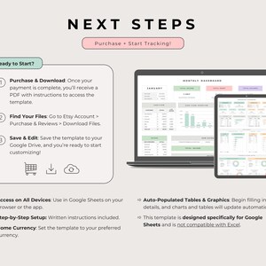 Three numbered steps to buy, find the file in Etsy downloads and save it to Google Drive, Multicolor.