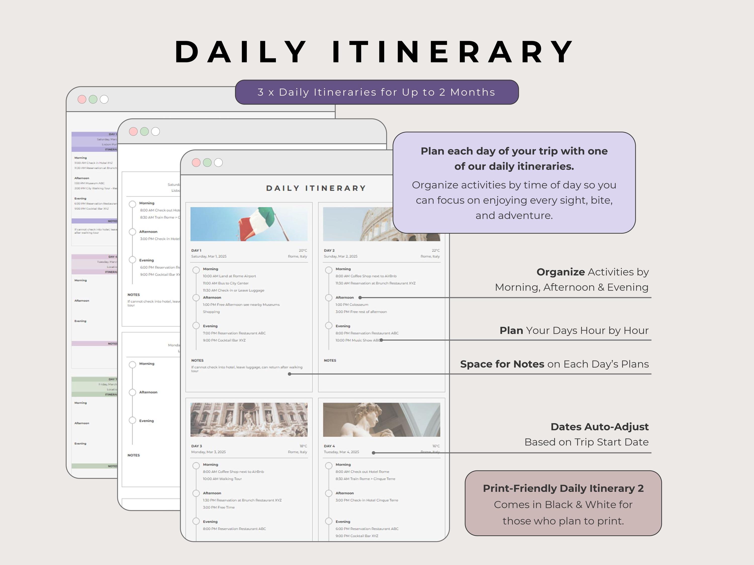 Ultimate Travel Planner Google Sheets Lavender, Trip Budget Expenses ...