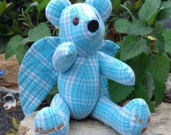 Angel Memory Bear made from clothing!