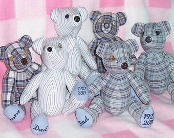 Memory Bears made from men's shirts - Watch the Magic as they transform