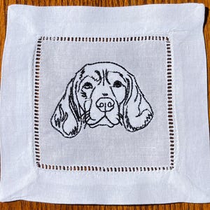 Dog Lover's Delight: Beagle Embroidered Cocktail Napkins - 4 Piece Set