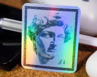 Holographic David Vinyl Sticker: Vaporwave Die-Cut Decal