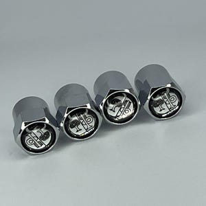 Mercedes Benz AMG Affalterbach Tire Valve Caps, Silver With Logo, Dustproof Car Wheel Accessories For Benz, AMG, No Customs Fees (U.S.)
