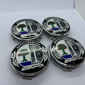 AMG Wheel Center Caps: 75mm Mercedes-Benz Affalterbach Hubcaps - Set of 4,No Customs Fees (U.S.)
