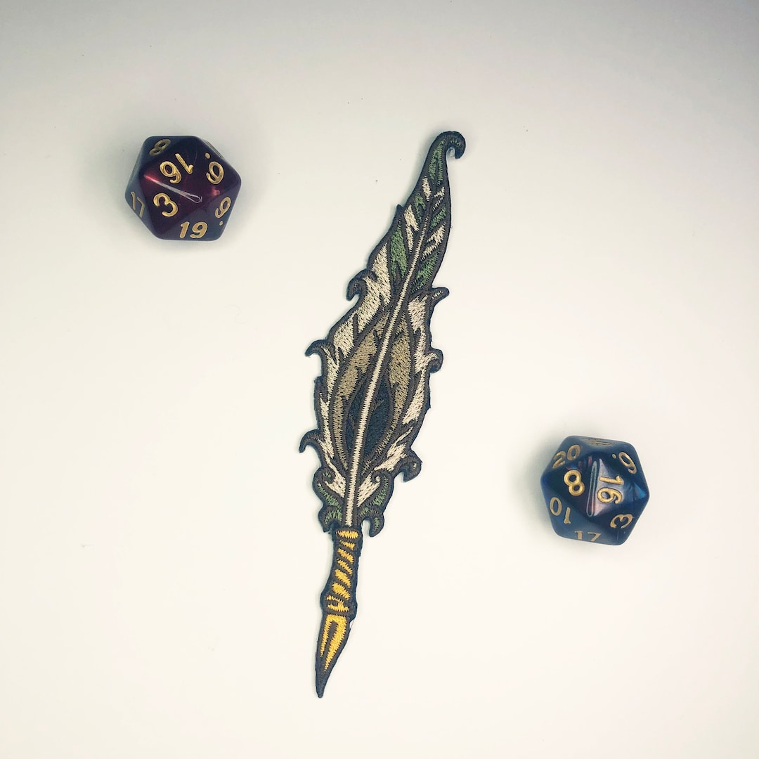 Quill 5 Patch Dungeons and Dragons Dnd Quill, Feather, Calligraphy, Dnd