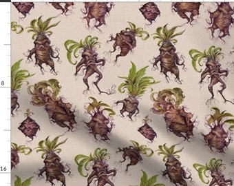 Mandrake Melodrama fabric by the yard - plant, mandragora, herb, geek, crafting, rpg, crafting, sewing, tabletop, quilting, craft, gamer