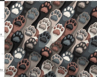 Toe Beans fabric by the yard - sewing, crafter, cat, kitten, kitty, paw, pet, toes, cute, foot, gift, fur, cat lover, familiar, companion