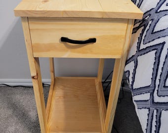 Handmade Farmhouse Nightstand, Customizable Bedside Table