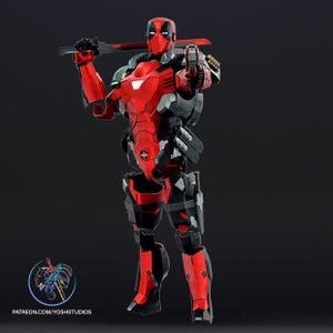 Armorized Deadpool Statue 3D Printer File STL