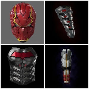 Red Hood Samurai Costume STL 3D FILE