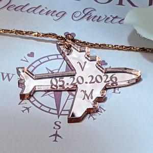 Airplane Invitation Charms / Engraved Acrylic Accent Airplanes / Mirrored Acrylic charms / Engraved Acrylic Wedding Invite / Packs of 10 ea.