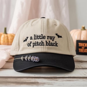 A little ray of pitch black Halloween Embroidered Mix - Color 5 Panels Hat, Spooky Season Caps, Best Halloween Gifts For Her, Sarcasm Hat