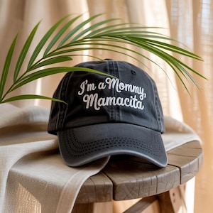 Embroidered I&#39;m a Mommy Mamacita Embroidered Washed Hat, Funny Huda Quote Meme Washed Cap, Funny Gift For Mom, Gift For Her, Mamacita caps