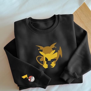 Felpa con cappuccio PKM Electric Mouse, Pica Evolution, maglietta anime ricamata, PKM University, maglietta anime, maglietta unisex