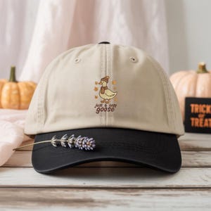 Just a Cozy Goose Halloween Embroidered Mix - Color 5 Panels Hat, Spooky Season Caps, Best Halloween Gifts For Her, Silly Goose Halloween