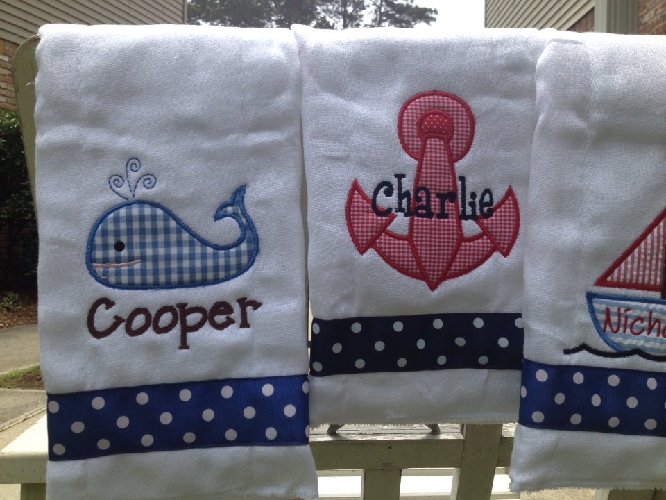 Personalized Monogrammed Baby Shower Gift Newborn Set of 3 Etsy