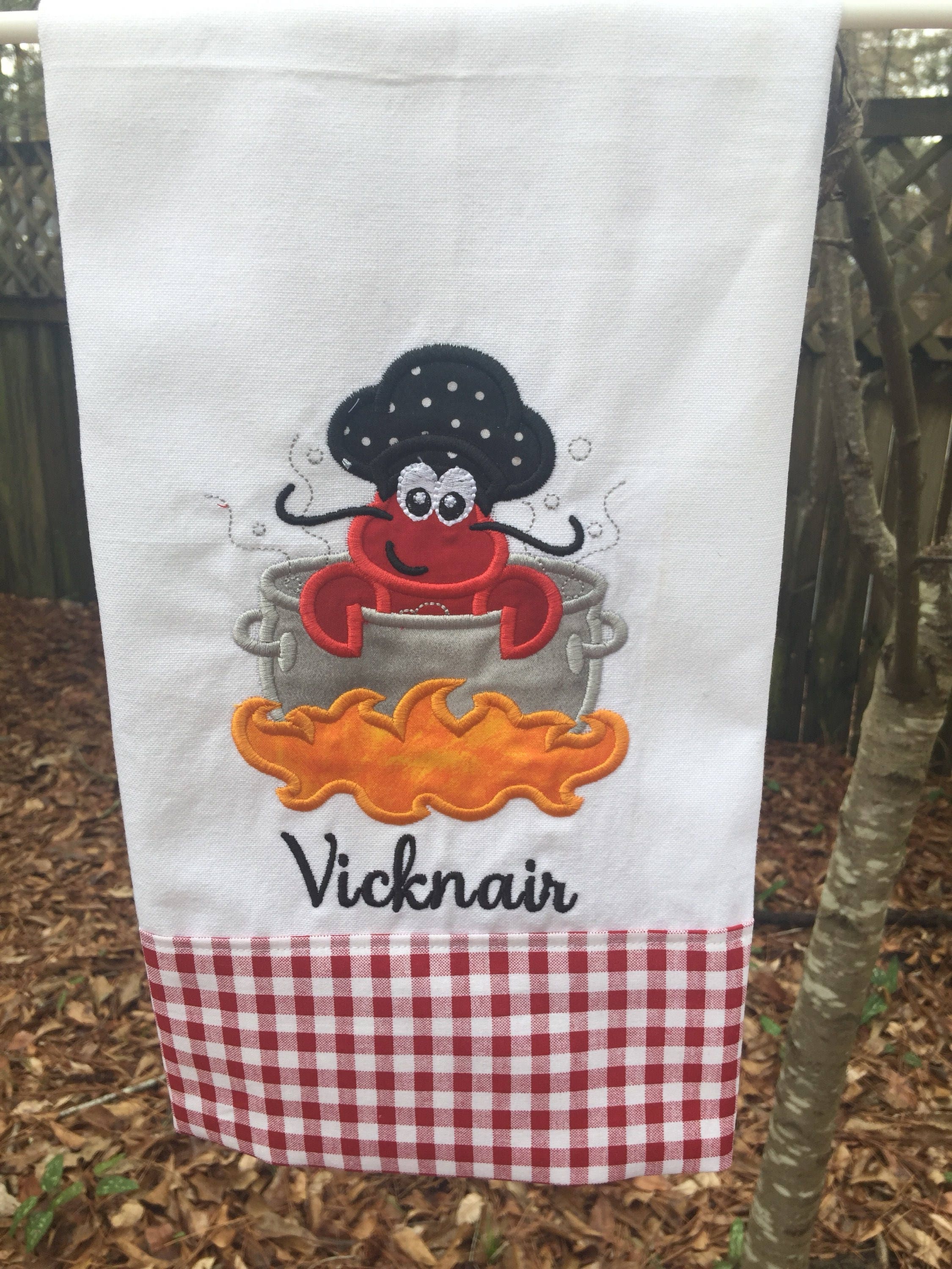 Toalla de cocina de cangrejo de río personalizada | Etsy