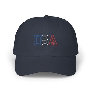 Embroidered USA Dad Cap, Patriotic Hat, American Flag Headwear, Fourth of July Accessories, Vintage Style Cap