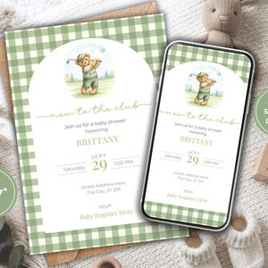 Baby Boy Shower Invitation Golf, Golf Theme Baby Shower Invite, Baby Shower Ideas for Boy, Baby Shower Theme Ideas, Baby Shower Invitation