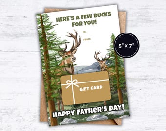 Father's Day Gift for Dad - Hunting Theme Gift Card Holder, Father’s Day Gift Ideas, Father’s Day Printable Gift, Father’s Day Hunting Gift