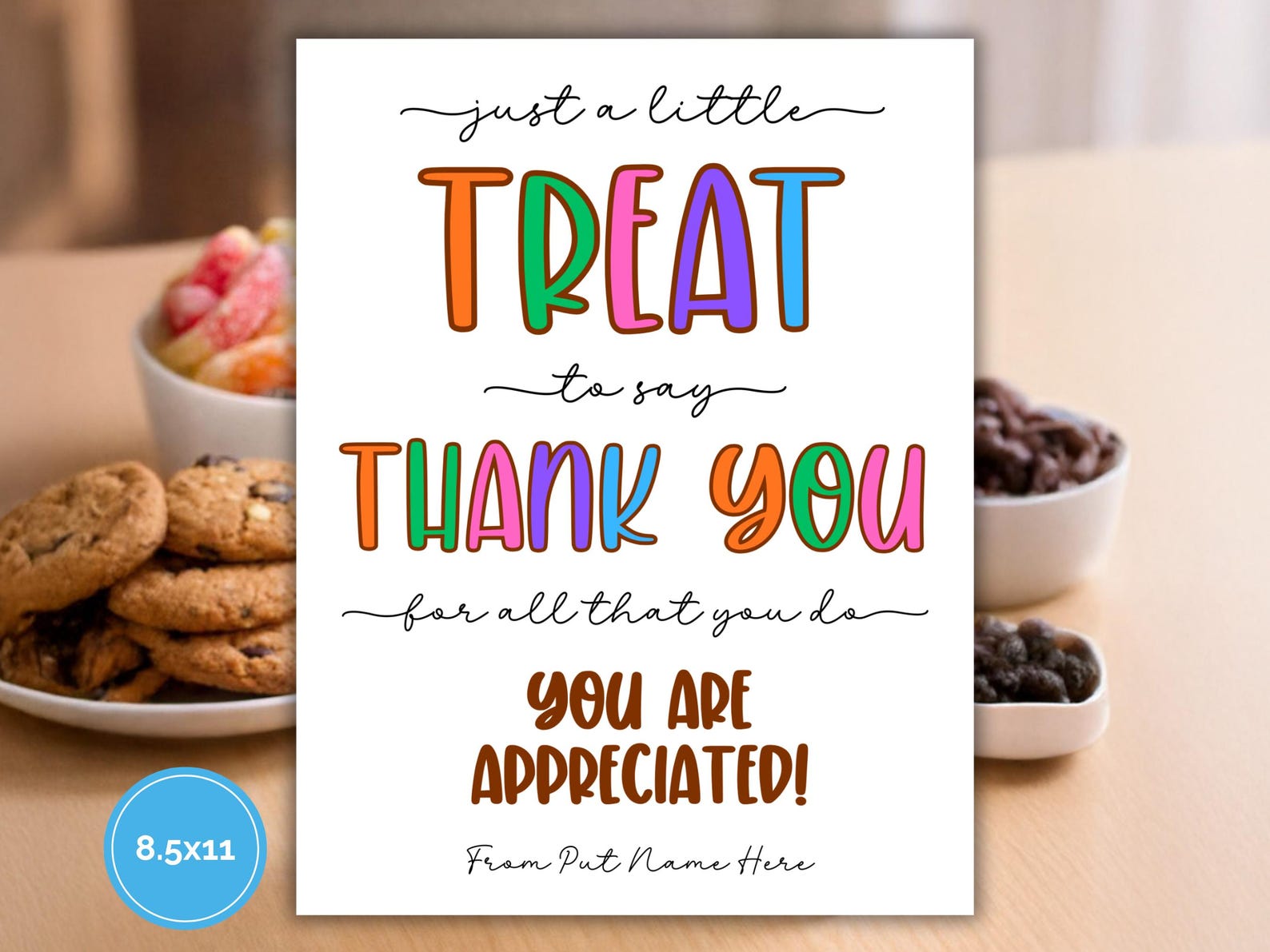 Employee and Teacher Appreciation Sign, Treat Table Snack & Sweet Sign ...