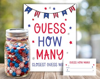 4th of July Guess How Many Game, 250th Anniversary Game, 4th of July Games, 250th Anniversary Party Ideas, 4th of July Party Game Ideas