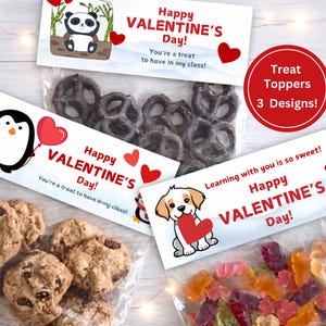 Editable Valentine's Day Treat Bag Topper, Classroom Treat Bags, Sandwich Bag Topper, Snack Bag Topper, Classroom Treat Tags, Printable PDF
