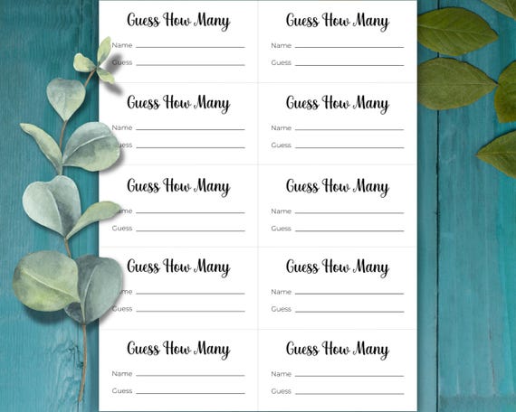 Guess How Many Game Slips | Perfect for Birthday Parties  display picture 1