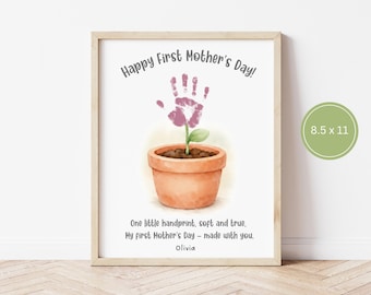 First Mother's Day Baby Handprint Keepsake, Gift for New Mom, First Mother's Day Gift Ideas, Newborn Handprint Gift for New Mom, Printable