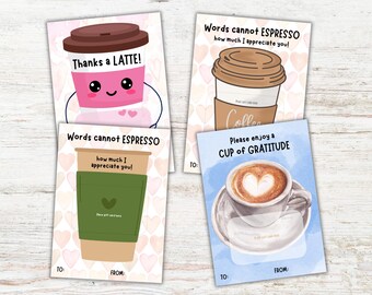 Presentkortshållare för alla hjärtans dag-kaffe, alla hjärtans dag med kaffetema, tackpresent till kaffe, tacksamhetspresent, uppskattningspresent, present till kaffeälskare i PDF-format