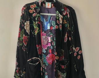 Johnny Was Vivian floral Velvet Blazer jacket coat NWOT size S