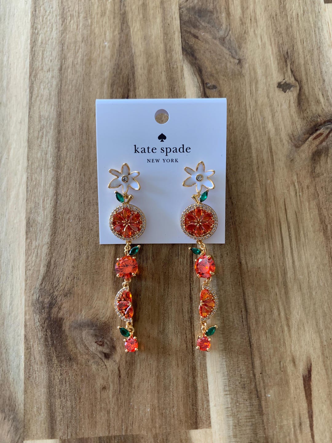 Kate Spade Sweet Citrus Orange Huggies Fruit Statement Earrings