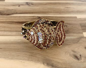 Strass Fisch Armreif Vintage Schmuck NWOT