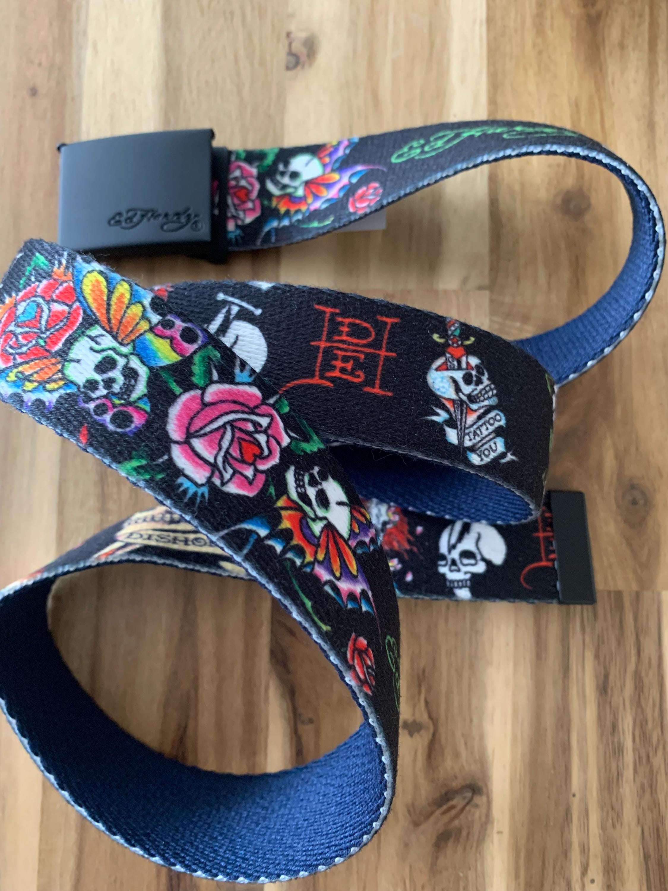 Vintage Ed Hardy Love Kills Slowly Belt Skulls Roses Rhinestones Y2K Size 29” Ed Hardy Leather Black Belts for Women | eBay main image 4
